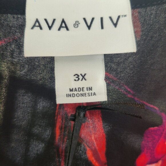 Floral Sheer Maxi Dress with Slip - Black with Red Flowers - Picture 3 of 5